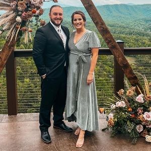 Baltic Born Andi Ribbed Velvet Ribbed Wrap Dress